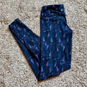 lululemon Navy & Purple Geo Print Leggings